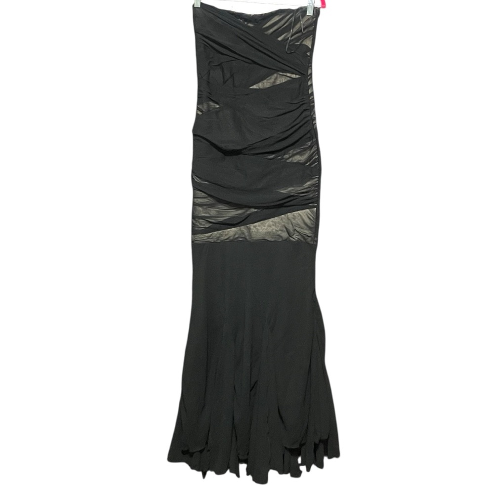 Topshop Tulle Wrap Maxi Whichy Goth Evening Dress Size 8 Vampires Whimsygoth
